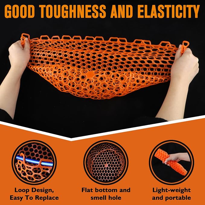 Dovesun Rubber Fishing Net Replacement Netting Without Handle Clear Black Fishing Nets for Fish Fly Fish Landing Net Bag for Freshwater Saltwater Foldable Trout Net Rubber Mesh 5 Sizes White Black Red