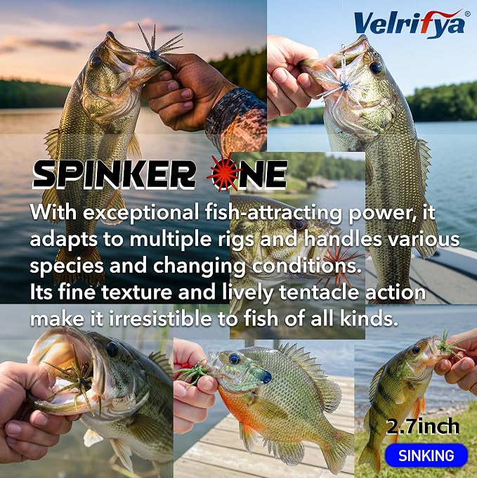 Tentacle Creature Lure, Japanese Style Soft Plastic Baits for Bass Fishing - for Drop Shot, Wacky Rig/Neko Rig and Finesse, Slow Sinking, Soft Bait by Velrifya