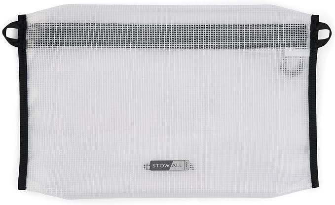 Plano StowAll Zip Pouch, Large, Clear, Tear-Resistant Mesh Storage with Rugged Zipper and Carabiner Loops