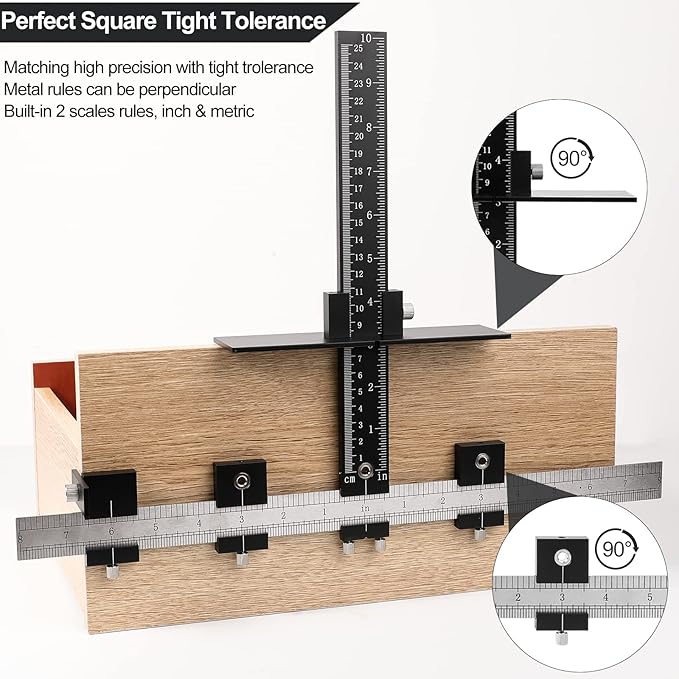 Cabinet Hardware Jig, Aluminum Alloy Pull Template with Adjustable of Door and Drawer Knobs Installation, Drill Guide Sleeve Drawer Pull Jig for Handles and Pulls