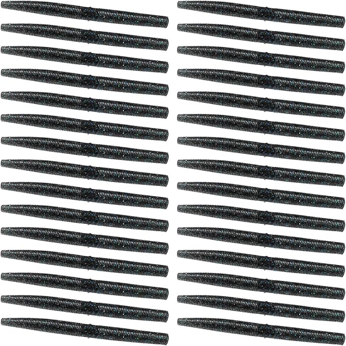 30Pcs Artificial Soft Baits Earthworm Salts Scent Soft PVC Stick Baits Slow Sinking Wobblers Elastic Soft Noodles Lures