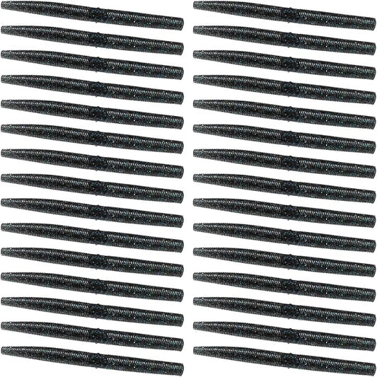 30Pcs Artificial Soft Baits Earthworm Salts Scent Soft PVC Stick Baits Slow Sinking Wobblers Elastic Soft Noodles Lures