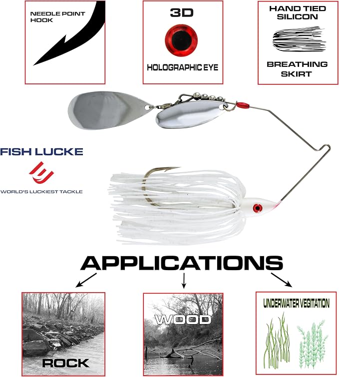 Luck E Strike Hydra-Vibe Spinner Bait with Custom Blades
