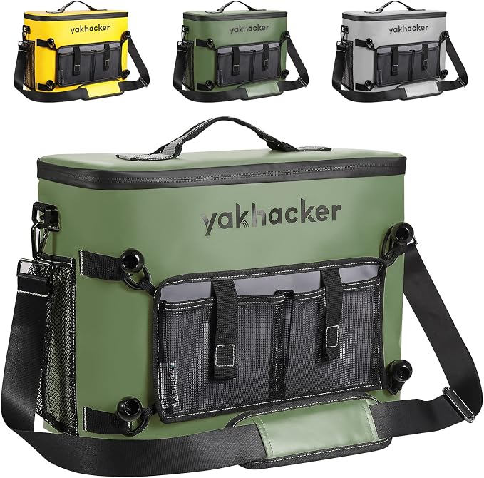 Yakhacker Kayak Cooler, Waterproof Seat Back Cooler for Kayaks with Lawn-Chair Style Seats, Kayak Accessories Cooler Bag, Portable Ice Chest Cooler for Kayaking, Travel, Lunch, Beaches &Trips