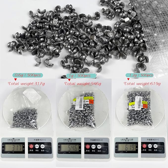 Removable Split-Shot,500Pcs Lead Sinking Split Shots Fishing Sinkers,Fishing Weights Sinkers