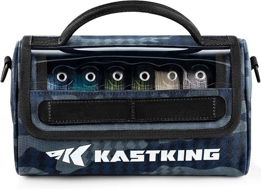 KastKing BaitSpace Line Management Bag, Fishing Line Storage Bag with Water Resistant Nylon, Clear View Window, Removable Divider, Tangle-free Leader Line Holder