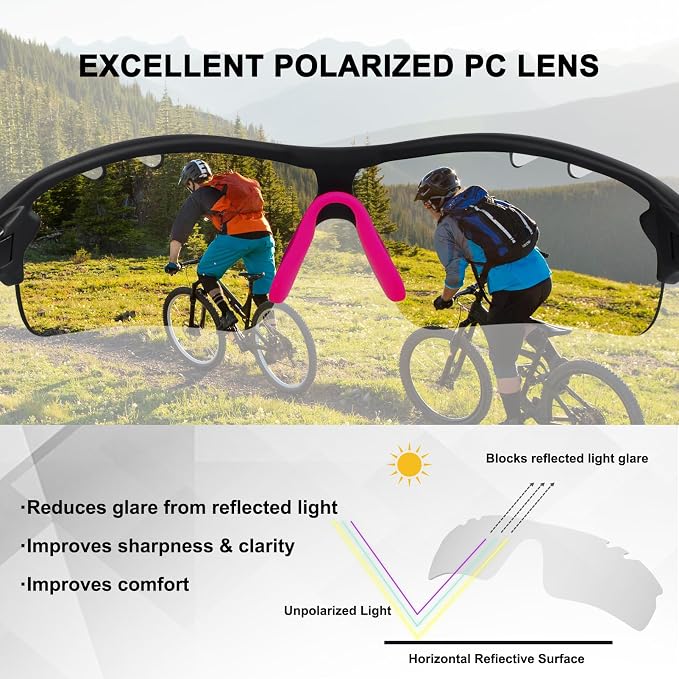 BangLong Polarized Cycling Sunglasses for Men Women, 26g Sports Sunglasses with 5 Lenses for Running Fishing Baseball Driving