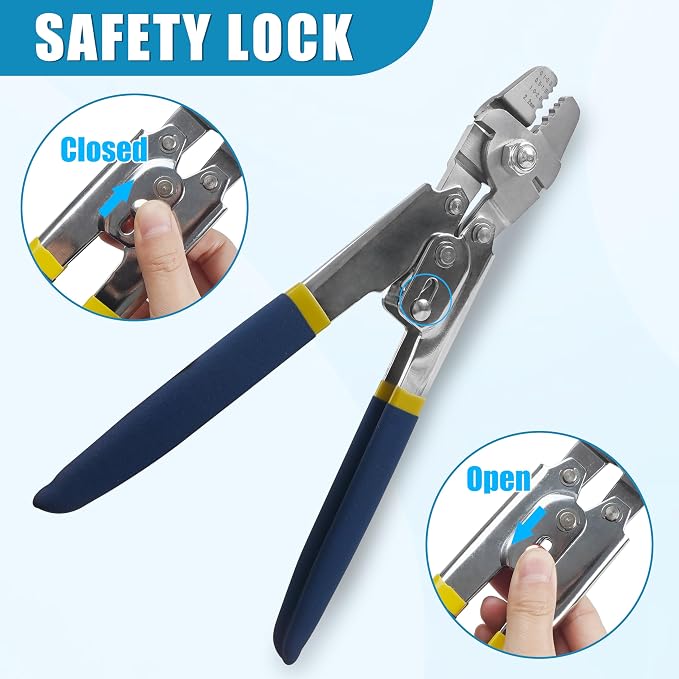 Fishing Crimping Tool Kit Stainless Steel Crimp Pliers Wire Rope Crimping Tool + 590pcs Crimp Sleeves Beads Kit,8 Crimping Sizes