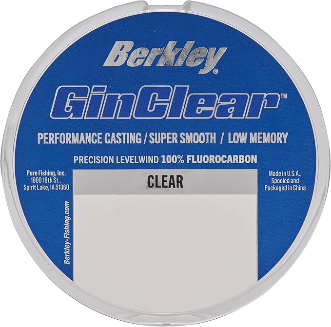 Berkley GINCLEAR 200 yd|182 m, 10 lb|4.5 kg Fluorocarbon Fishing Line, Level Wound, Suitable for All Water Types