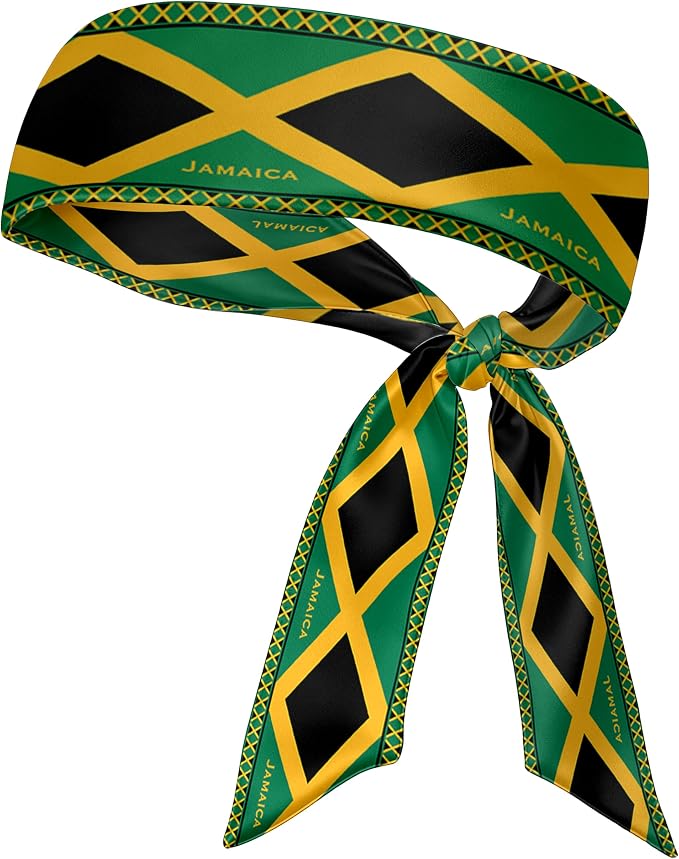 Flag Tie Headbands for Men Women, Moisture Wicking Sweatband Breathable Sports Headwrap, Non-Slip Stretchy Adjustable Fitness Hair Band