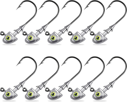 Swimbait Jig Heads Fishing Jigs Swim Bait Jighead with Two Bait Keepers and 3D Eyes 1/8 3/16 1/4 3/8 1/2oz Jigheads Freshwater Saltwater Fishing