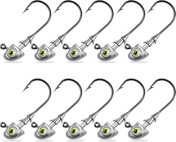 Swimbait Jig Heads Fishing Jigs Swim Bait Jighead with Two Bait Keepers and 3D Eyes 1/8 3/16 1/4 3/8 1/2oz Jigheads Freshwater Saltwater Fishing