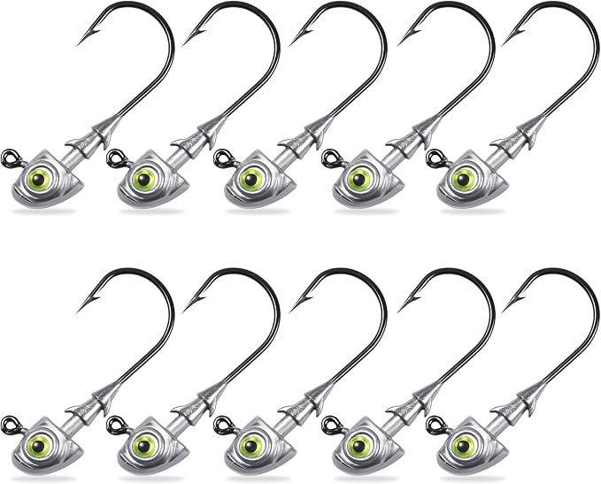 Swimbait Jig Heads Fishing Jigs Swim Bait Jighead with Two Bait Keepers and 3D Eyes 1/8 3/16 1/4 3/8 1/2oz Jigheads Freshwater Saltwater Fishing
