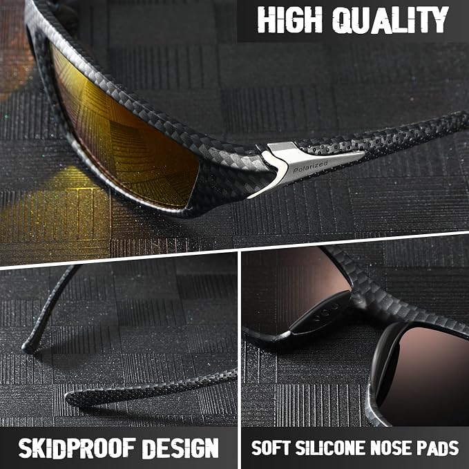 TOODOO 4 Pairs Men Polarized Sunglasses with UV Protection Driving Glasses Sports for Sport Outdoor Activities