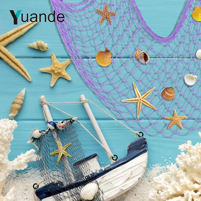 2 Pack Fish Net Decorations for Party