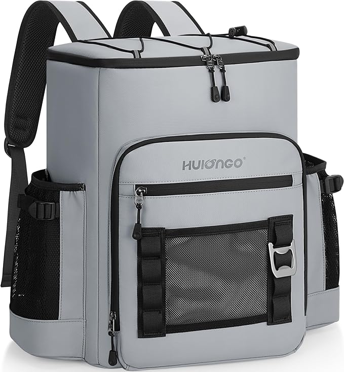 Hulongo Cooler Backpack, 30L Insulated Leakproof Soft Cooler Bag for 52 Cans, Lightweight Backpack for Beach, Picnic, Camping, Hiking, Fishing and Travel