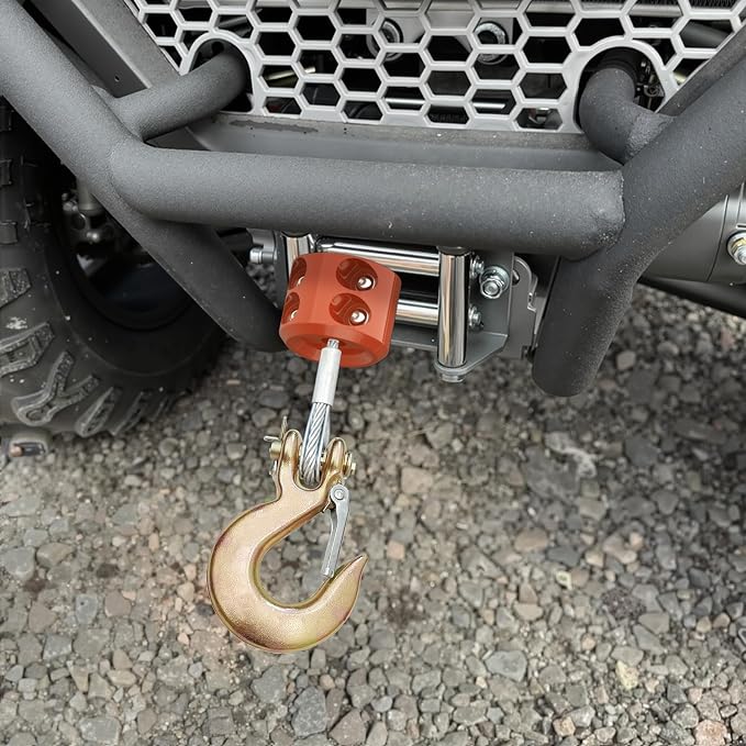 BFXM Winch Stopper for Cable, Rubber Winch Cable Stopper with Allen Wrench to Protect Winch Rope from Wear and Tear, Winch Accessories for ATV, UTV, Truck (Orange)