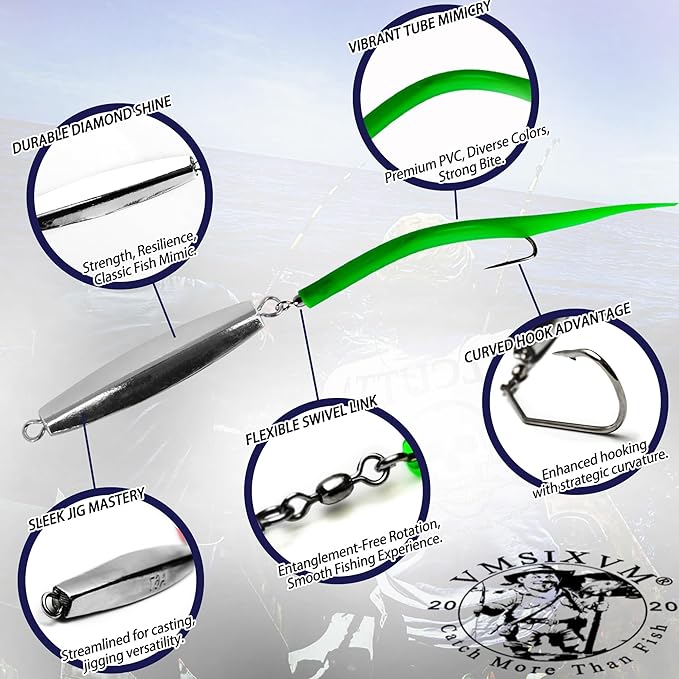 Diamond Jigs Saltwater Fishing Lures, 1-16oz Flat Metal Jigging Spoon Baits for Surf Fishing Bottom Bouncing Sinking Casting, Vertical Ocean Lures for Bluefish Striper Tuna Salmon Freshwater