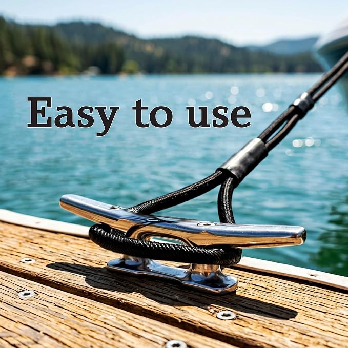 Stretch 'n Slide Bungee Dock Lines, 2 Pack, Stretches to 7ft with Adjustable Loops, Ideal for Docking or Rafting, Boats, Jetskis, PWC. Boat Dock Lines with Loop.