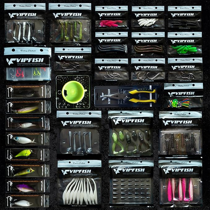 Fishing Tackle Box with Tackle Included Lures, Hooks, Weights, 3-Layer Freshwater Fishing Tackle Kit for Bass Fishing Gear and Equipment, Gift for Fishingman gift choice for Fathers Day