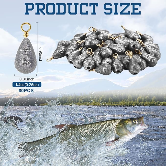 Bass Casting Swivel Bell Sinkers Fishing Weights Drop Shaped Fishing Sinkers Catfish Weights for Ocean Saltwater Surf Bass Casting Gear Tackle