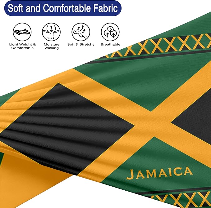 Flag Headbands for Men Women, Moisture Wicking Sweatband Breathable Sports Headwrap, Non-Slip Stretchy Fitness Hair Band