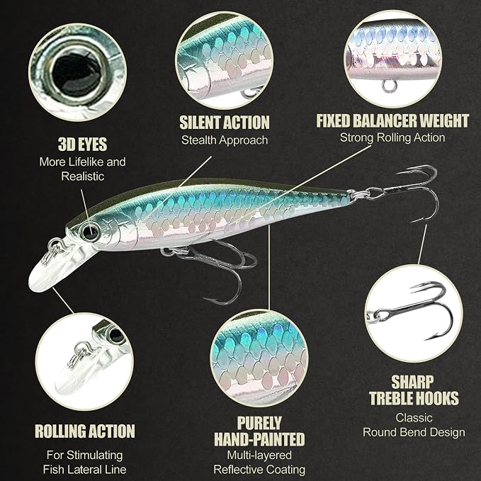 LUCKY CRAFT Pointer 78SP Fishing Lures, 3” Jerkbait Freshwater Bass & Trout Lures, Suspending 4ft–5ft Depth, Jerkbait with Walk-the-Dog Action, Precision Bass Fishing Gear and Accessories