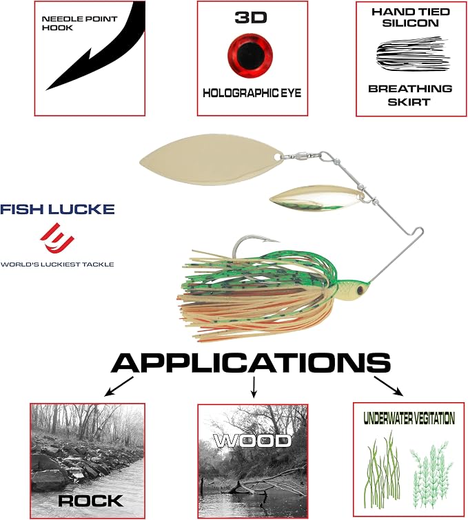 Luck E Strike Jimmy Houston Legends Spinner Bait with Willow Blades