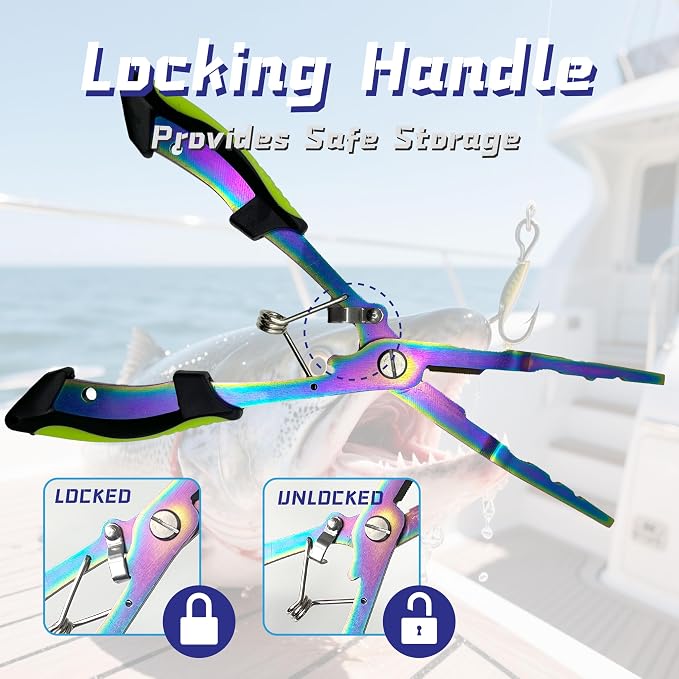 Fishing Pliers Kit with Lanyard - Needle Nose Pliers, Hook Remover & Line Cutter - Multitool for Saltwater Freshwater Fly Fishing, Ice Fishing - Fishing Gear Gift for Men