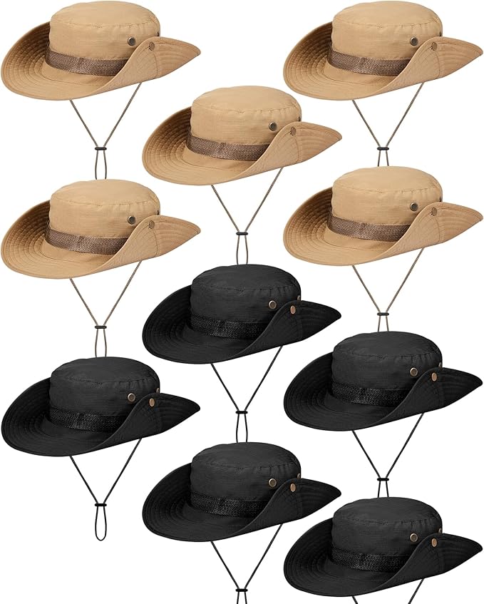 Foaincore Safari Hats Wide Brim Boonie Bucket Hats Sun Protection Summer Fishing Hat for Men Women Hunting Hiking