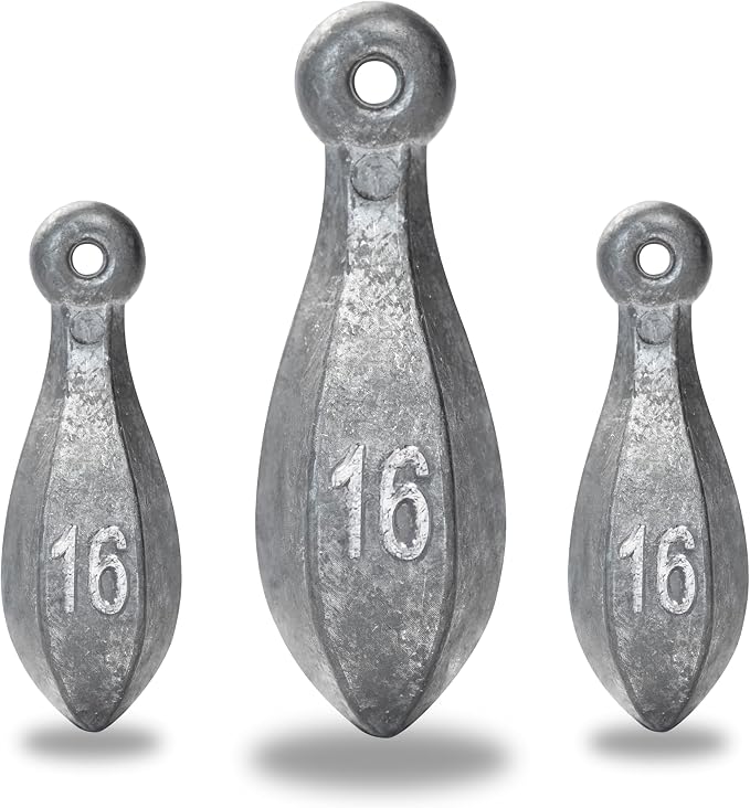 BLUEWING Bank Sinker 1LB/2LB/3LB/5LB/6LB Box Fishing Weights Saltwater Bullet Lead 1oz,2oz,3oz,5oz,8oz,10oz,12oz,16oz,32oz