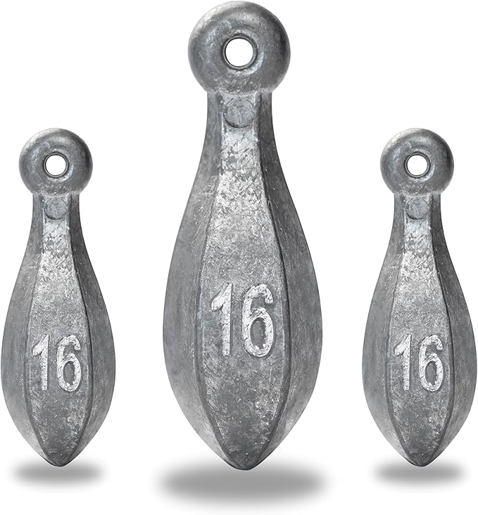 BLUEWING Bank Sinker 1LB/2LB/3LB/5LB/6LB Box Fishing Weights Saltwater Bullet Lead 1oz,2oz,3oz,5oz,8oz,10oz,12oz,16oz,32oz