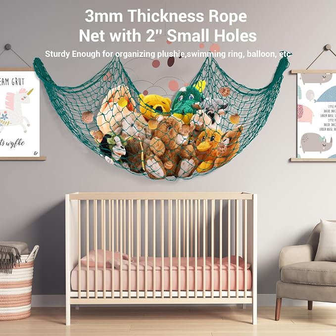 80x40 Inch Decorative Fishing Net w/Shells & Clips, 3mm Thickness Aqua Natural Cotton Large Photo Hanging Fishnet, Wall Party Decorations for Nautical Pirate Hawaii Underwater Mermaid Themed Party