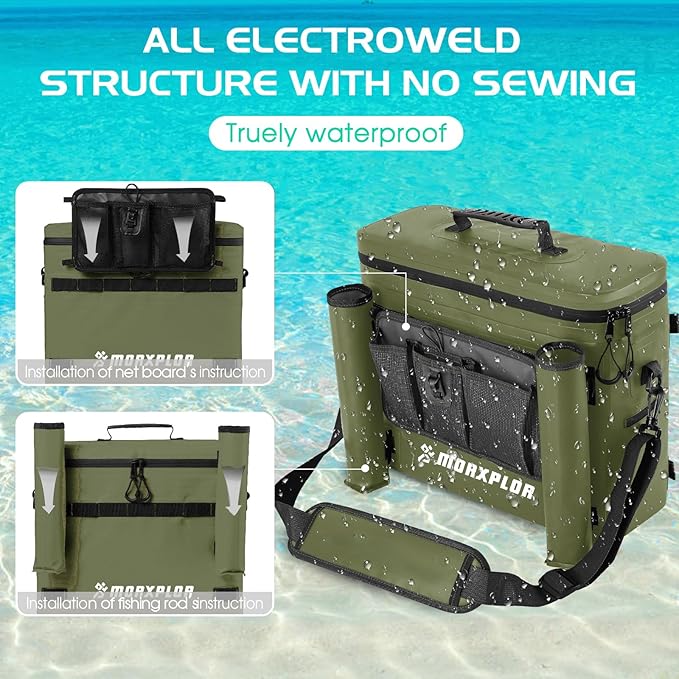 MORXPLOR Kayak Cooler,Waterproof Kayak Seat Back Cooler for Kayaking,Kayak Accessories Cooler Bag,Protable Ice Chest,Beach Cooler,Travel Cooler for Camping or Lunch Bag