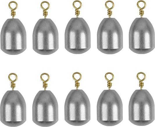 Iron Fishing Weights Sinkers, 20pcs Bass Casting Sinker Weights with Ring Drop Fishing Sinker and Weights for Saltwater Surf Sea Fishing