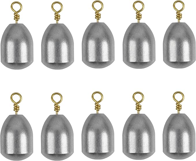 Iron Fishing Weights Sinkers, 20pcs Bass Casting Sinker Weights with Ring Drop Fishing Sinker and Weights for Saltwater Surf Sea Fishing