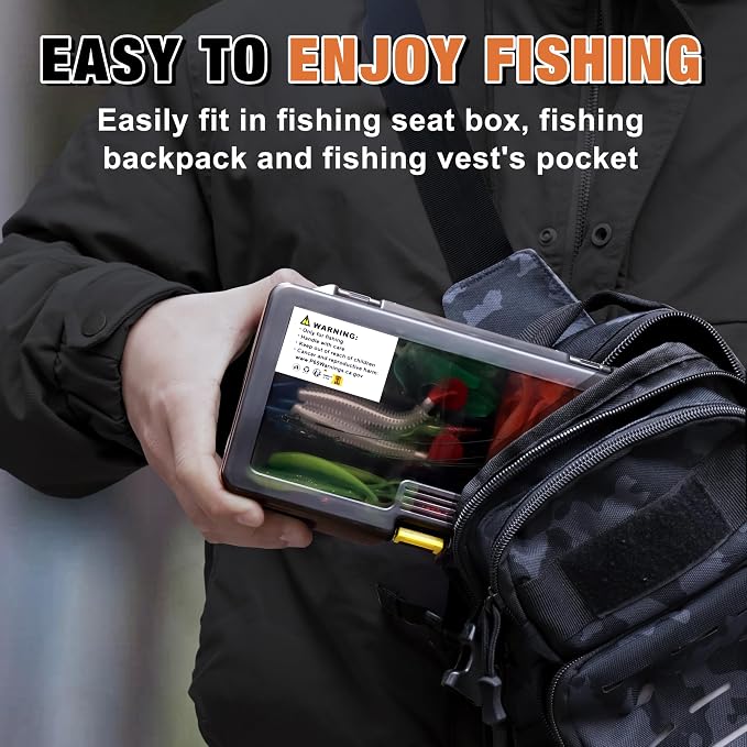 TRUSCEND Complete Fishing Lures - Tackle Box with Tackle Included - Crankbaits, Minnows, Frogs, Vibes, Poppers, Spinners, Spoons, Soft Baits, Hooks & Weights Accessories Kit for Bass Panfish Trout