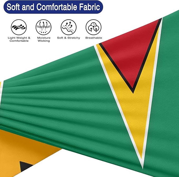 Flag Headbands for Men Women, Moisture Wicking Sweatband Breathable Sports Headwrap, Non-Slip Stretchy Fitness Hair Band