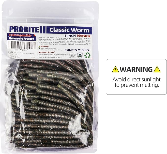 Soft Fishing Worm 100PCS, 3/4/5/6" Mega Value Pack Senko Style Soft Lures for Bass, Plastic Worm Stick Baits, Multicolor, Cost-Effective Fishing Gift