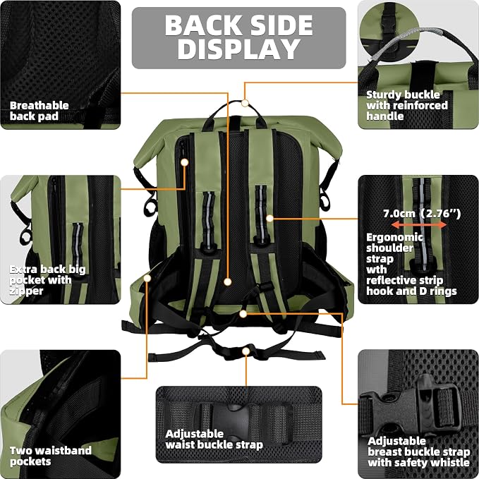 MORXPLOR Dry Bag Waterproof,5L/10L/20L/30L/40L/55L Roll Top Dry Bag Backpack with WaterProof Phone Case for Swim,Kayak