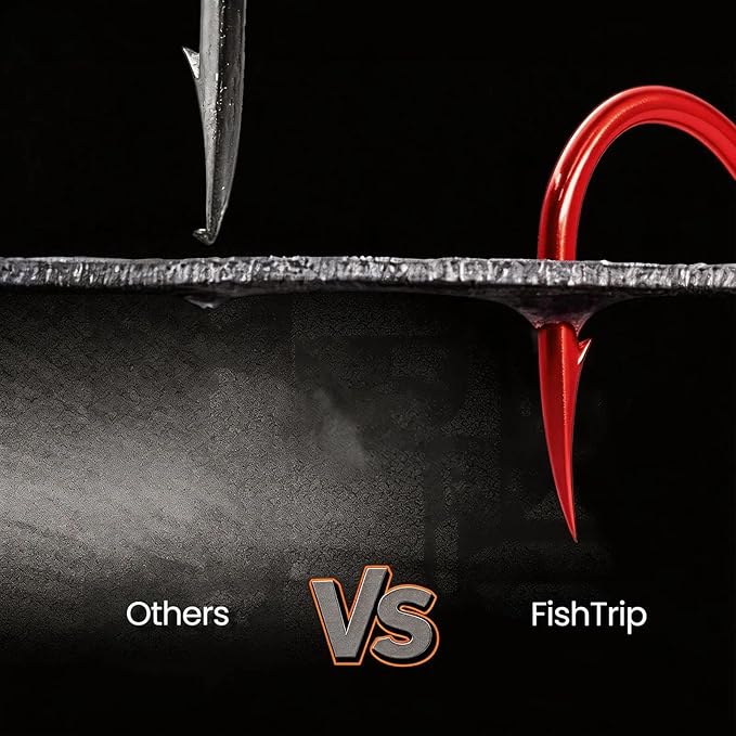 FishTrip 50/100/120/210 Pack Octopus Fishing Hooks - Offset Beak Circle Hooks for Fish Hooks Saltwater & Freshwater, Live Bait Fish Hook for Rigs Catfish, Bass Tuna, Walleye, Trout