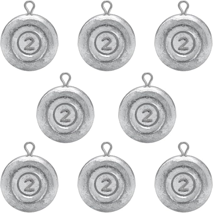 Fishing Weights Sinkers, Disc Sinkers Weights Coin Sinkers Freshwater Saltwater River Bank Surf Fishing Catfishing 1oz 2oz 3oz 4oz