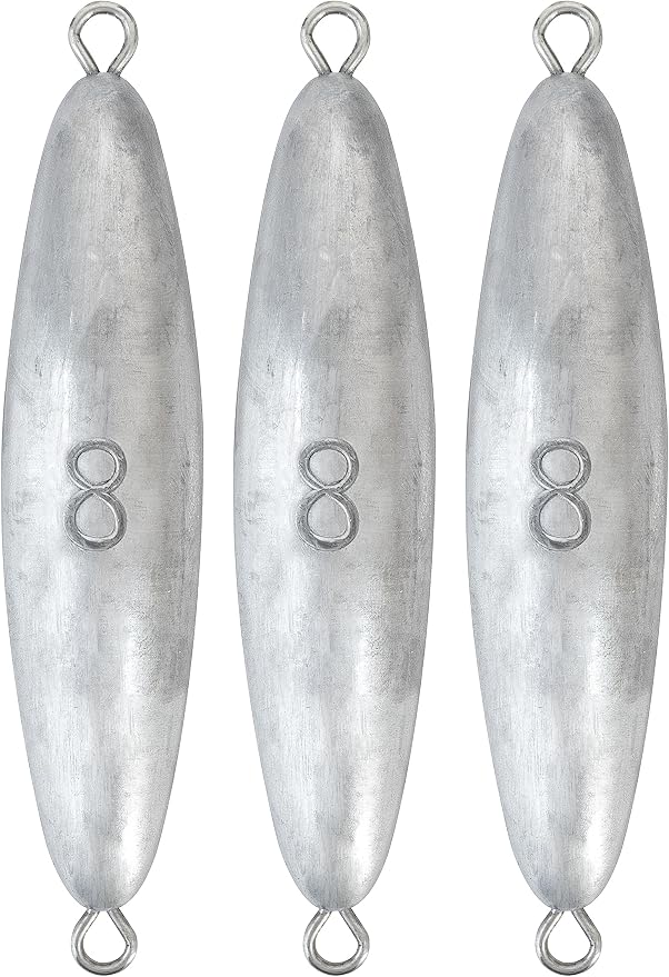BLUEWING Torpedo Sinker Through Wire Fishing Weight Saltwater Bullet Lead Double Ringed 2oz-48oz