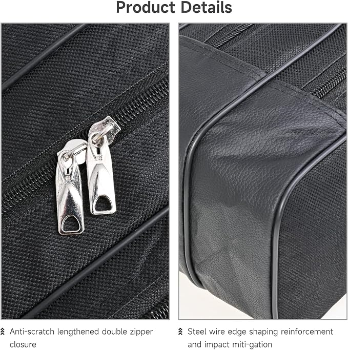 LEOFISHING Portable 3 Layers Fishing Pole Bag Durable Oxford Folding Fishing Rod Reel Carry Case Tackle Storage Bag Case Waterproof Camouflage Travel Fishing Carrier (Black, 150cm/59)