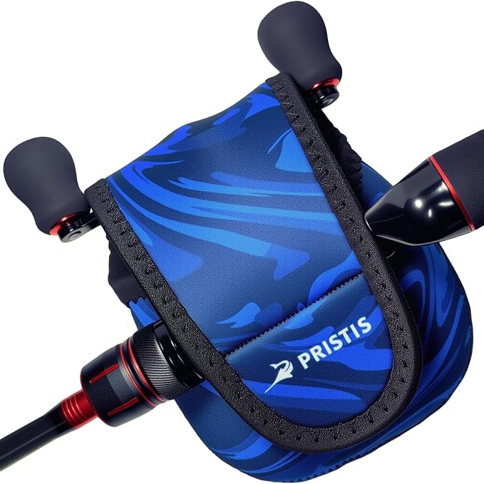 Pristis Baitcasting Reel Cover for Bass Fishing, Thick Neoprene Baitcaster Reel Protection Cover, Protective Casting Reel Sleeve, Durable Fish Spool Storage Wrap Case Gear, Fits Most Series