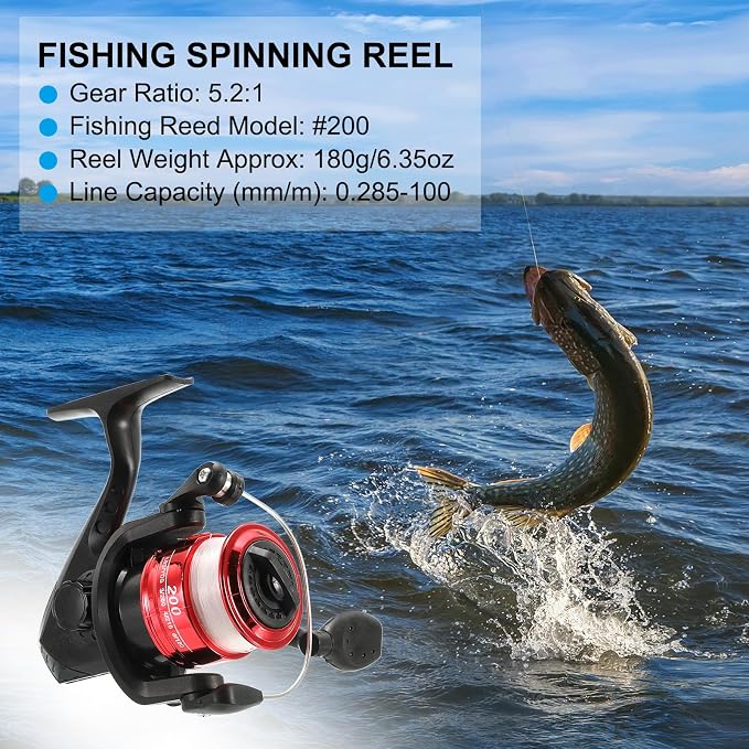 PATIKIL Fishing Reel Left/Right Interchangeable Handle with Fishing Lines