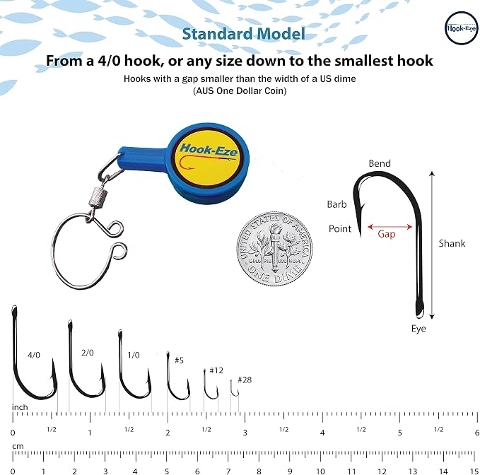 HOOK-EZE Nail Fishing Knot Tying Tool, Fly Fishing Accessories for Tying Line to Fish Hooks - Gear and Equipment, Gadget to Tie Knots Quick and Easy - Stocking Stuffers & Gifts for Men (4 pcs)