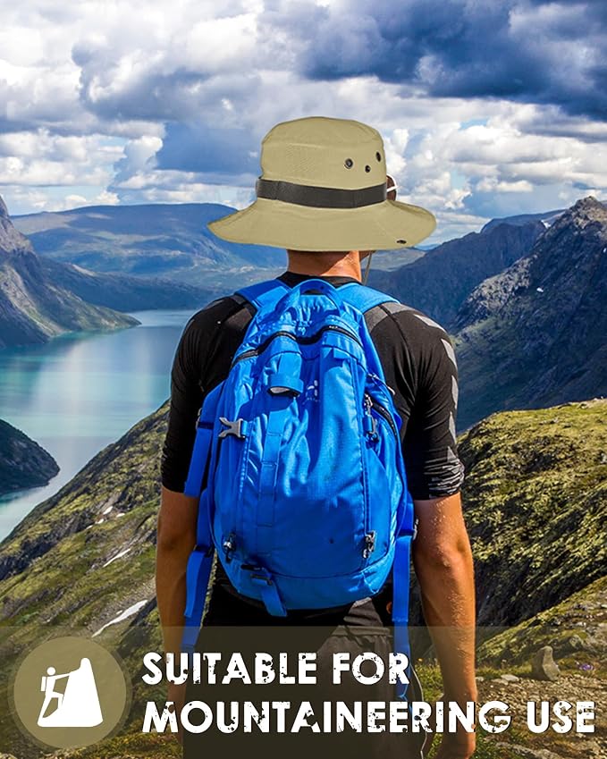 Foaincore Safari Hats Wide Brim Boonie Bucket Hats Sun Protection Summer Fishing Hat for Men Women Hunting Hiking