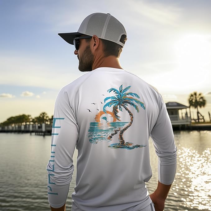 Palmyth Fishing Shirts for Men Long Sleeve UPF 50+ T Shirt Sun Protection Tee