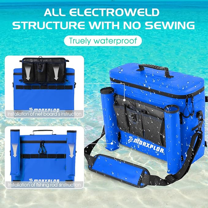 MORXPLOR Kayak Cooler,Waterproof Kayak Seat Back Cooler for Kayaking,Kayak Accessories Cooler Bag,Protable Ice Chest,Beach Cooler,Travel Cooler for Camping or Lunch Bag